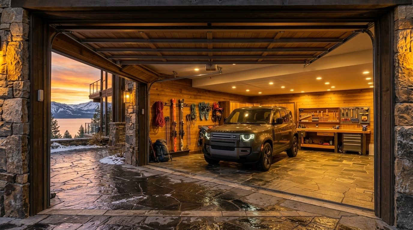 Owen Garage Door Interior View of Custom Garage Door Overhead and Workshop